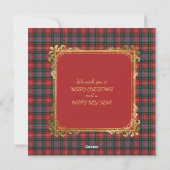 Caledonia Modern Scottish Tartan Christmas シーズンカード (裏面)