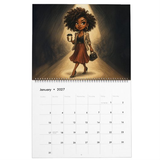Calendar カレンダー (1月 2027)