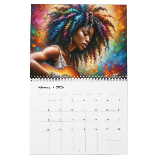 Calendar カレンダー (2月 2026)