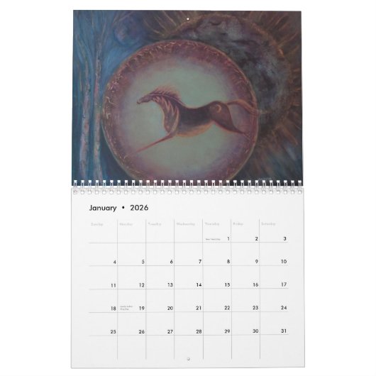 Calendar カレンダー (1月 2026)