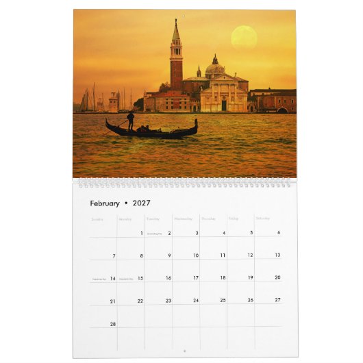 Calendar カレンダー (2月 2027)