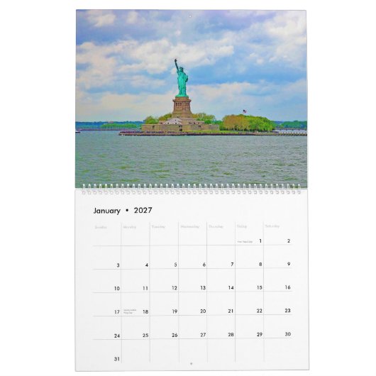 Calendar カレンダー (1月 2027)