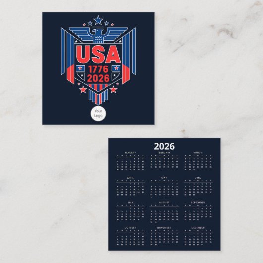 Calendar 1776-2026 USA  スクエア名刺 (正面/裏面)