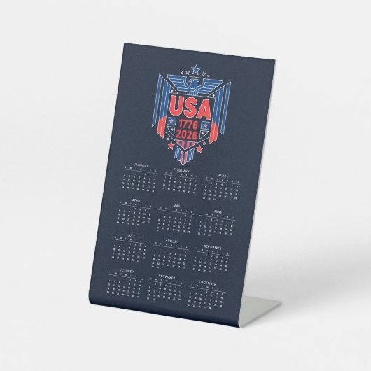 Calendar 1776-2026 USA  台座サイン (正面)