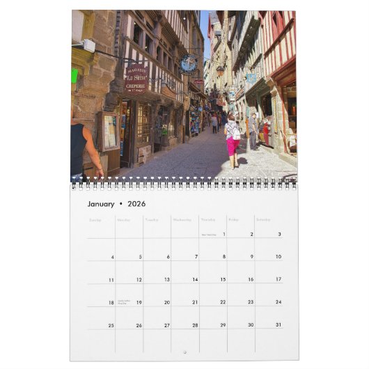 Calendar 2024 Mont Saint-Michel カレンダー (1月 2026)