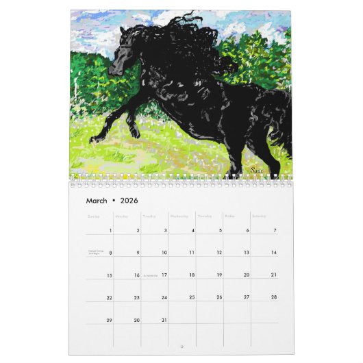 Calendar 2026 Animals by Sarr カレンダー (3月 2026)