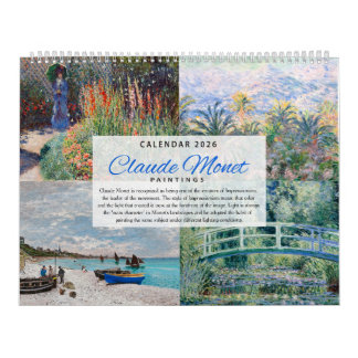 Calendar 2026 - Claude Monet - Impressionism カレンダー