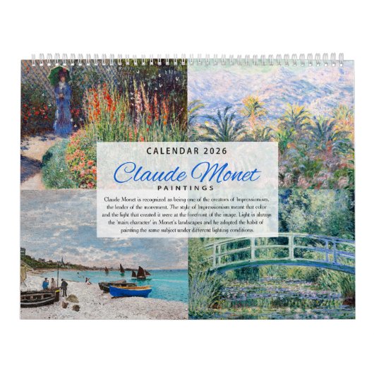 Calendar 2026 - Claude Monet - Impressionism カレンダー (カバー)