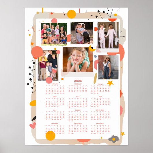 Calendar 2026 Family Photo Poster 18x24 ポスター (正面)