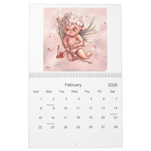 Calendar 2026 “Gift” by Monika Marzec カレンダー (2月 2026)