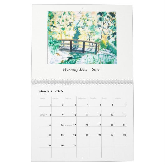 Calendar 2026 Sarr /George Charles Sarantakos カレンダー (3月 2026)
