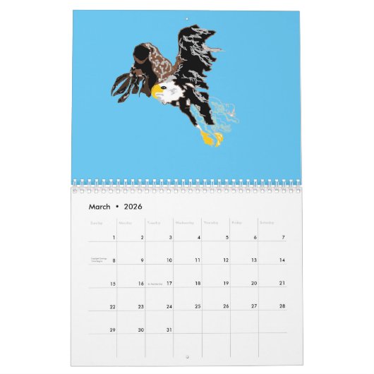 Calendar 2026 Tropical & Every Day Birds カレンダー (3月 2026)