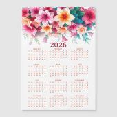 Calendar 2026 with flowers (正面)