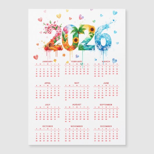 Calendar 2026 with four season (正面)