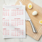 Calendar 2026 with four season キッチンタオル (四つ折り)