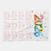 Calendar 2026 with four season キッチンタオル (横)