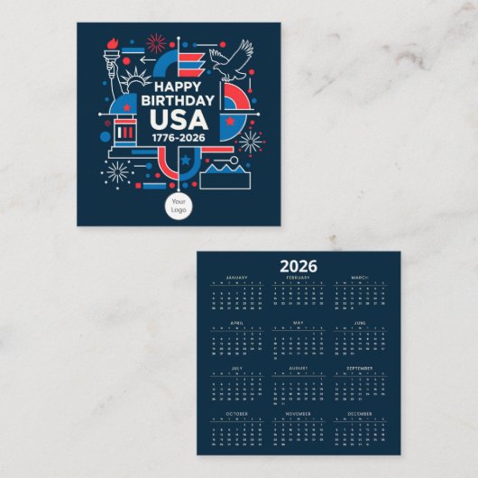 Calendar America’s 250th anniversary スクエア名刺 (正面/裏面)
