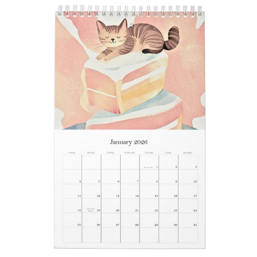 Calendar anime カレンダー (1月 2026)