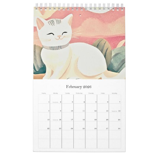 Calendar anime カレンダー (2月 2026)