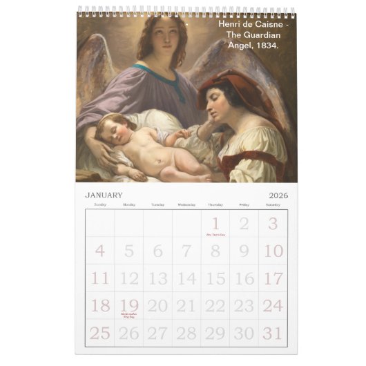 Calendar by Angels カレンダー (1月 2026)