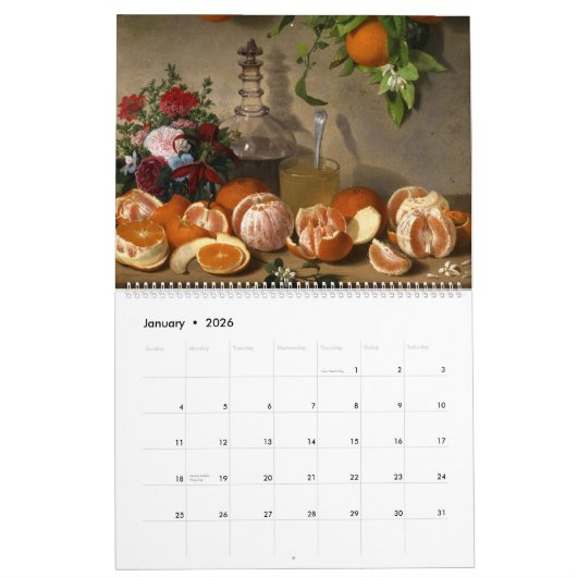 Calendar by Still Life カレンダー (1月 2026)