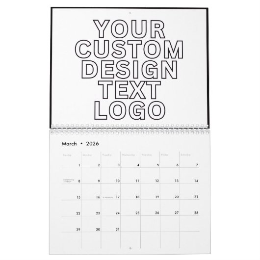 Calendar Custom with Business Logo Personalized  カレンダー (3月 2026)