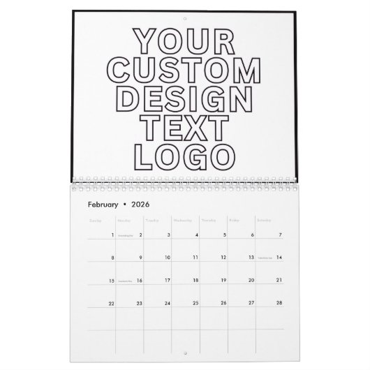 Calendar Custom with Business Logo Personalized  カレンダー (2月 2026)