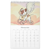 Calendar cute bulldog カレンダー (2月 2026)