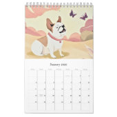Calendar cute bulldog カレンダー (1月 2026)