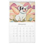 Calendar cute bulldog カレンダー (2月 2026)