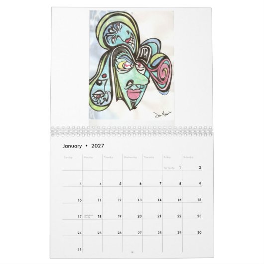 _calendar dan's_artか等 カレンダー (1月 2027)