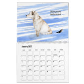 Calendar of pet drawings with cute haikus for each カレンダー (1月 2027)