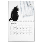 Calendar of pet drawings with cute haikus for each カレンダー (2月 2026)