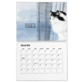 Calendar of pet drawings with cute haikus for each カレンダー (3月 2026)
