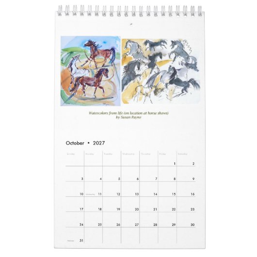 Calendar of Susan Payne Equine Art - 2022 カレンダー (10月 2027)