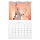 Calendar romantic rabbit カレンダー (1月 2027)