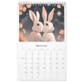 Calendar romantic rabbit カレンダー (3月 2026)