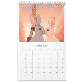 Calendar romantic rabbit カレンダー (1月 2026)