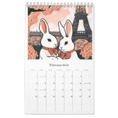 Calendar romantic rabbit カレンダー (2月 2026)