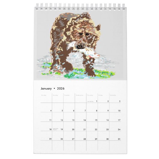 Calendar ; School 2026 カレンダー (1月 2026)