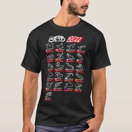 Calendar season 2022 MotoGp circuits sport Essenti Tシャツ (正面)