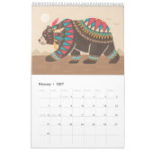 Calendar wild animals カレンダー (2月 2027)