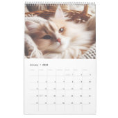 Calendar with cute cats カレンダー (1月 2026)