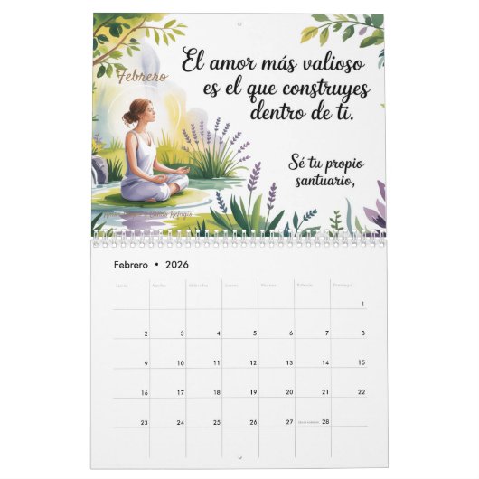 Calendario カレンダー (2月 2026)