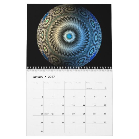 calendario 2011年のデジタルesferas… カレンダー (1月 2027)