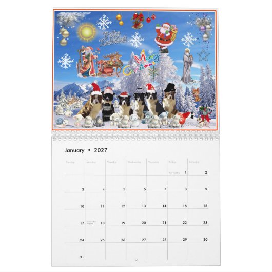 Calendario 2014 jolulodi Border Collie カレンダー (1月 2027)