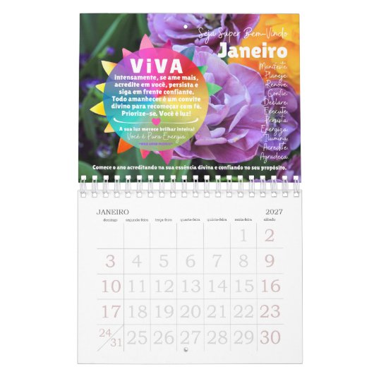 Calendário 2026 :: Viva a Vida Edição ILUMINAÇÃO カレンダー (1月 2027)