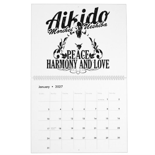 Calendário Aikido カレンダー (1月 2027)