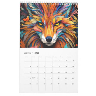 Calendario Animales en Arte Vitral カレンダー
