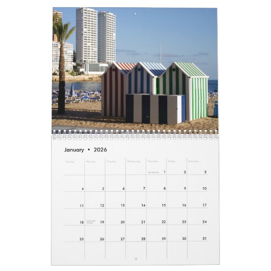 Calendario de Benidorm カレンダー (1月 2026)